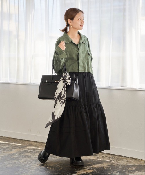 JOURNAL STANDARD（ジャーナルスタンダード）の「《追加》メモリータックティアードスカート◆2（スカート・レディース・ブラック・38/36）」の2枚目の写真