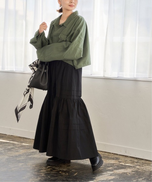 JOURNAL STANDARD（ジャーナルスタンダード）の「《追加》メモリータックティアードスカート◆2（スカート・レディース・ブラック・38/36）」の3枚目の写真