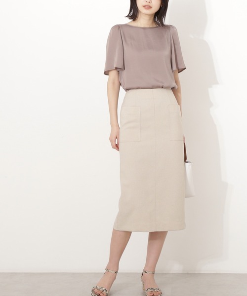 NATURAL BEAUTY BASIC（ナチュラルビューティーベーシック）の「ポケットディテールストレートスカート（スカート・レディース・ベージュ/ネイビー/ミント・マルチサイズ）」の14枚目の写真