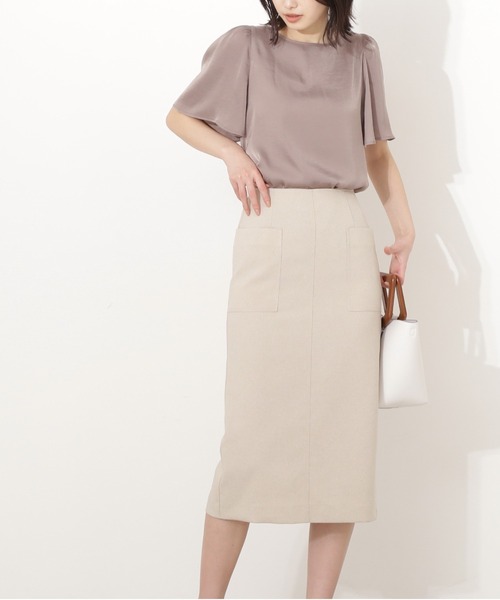 NATURAL BEAUTY BASIC（ナチュラルビューティーベーシック）の「ポケットディテールストレートスカート（スカート・レディース・ベージュ/ネイビー/ミント・マルチサイズ）」の15枚目の写真