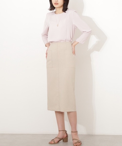 NATURAL BEAUTY BASIC（ナチュラルビューティーベーシック）の「ポケットディテールストレートスカート（スカート・レディース・ベージュ/ネイビー/ミント・マルチサイズ）」の16枚目の写真