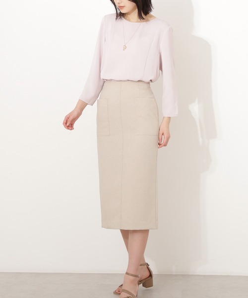 NATURAL BEAUTY BASIC（ナチュラルビューティーベーシック）の「ポケットディテールストレートスカート（スカート・レディース・ベージュ/ネイビー/ミント・マルチサイズ）」の17枚目の写真