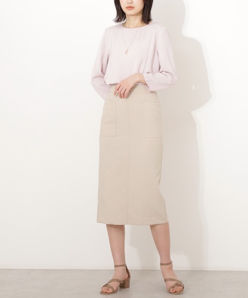 NATURAL BEAUTY BASIC（ナチュラルビューティーベーシック）の「ポケットディテールストレートスカート（スカート・レディース・ベージュ/ネイビー/ミント・マルチサイズ）」の18枚目の写真