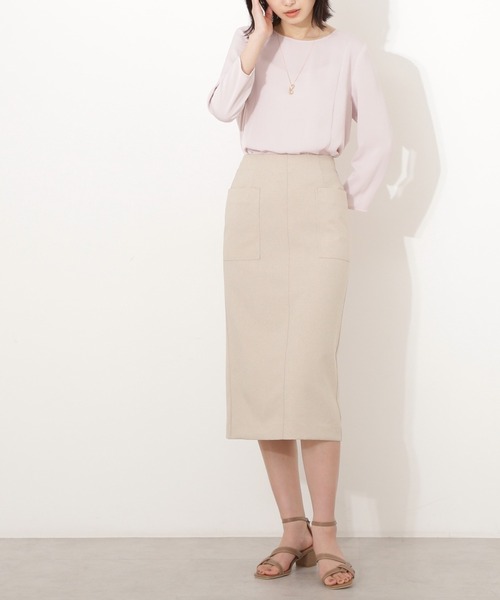 NATURAL BEAUTY BASIC（ナチュラルビューティーベーシック）の「ポケットディテールストレートスカート（スカート・レディース・ベージュ/ネイビー/ミント・マルチサイズ）」の19枚目の写真