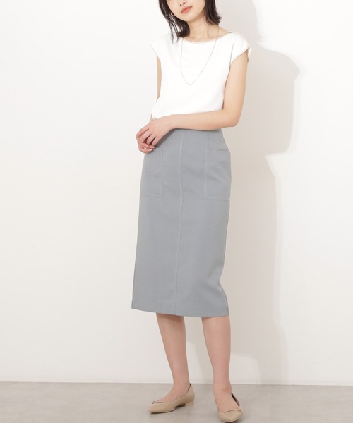 NATURAL BEAUTY BASIC（ナチュラルビューティーベーシック）の「ポケットディテールストレートスカート（スカート・レディース・ベージュ/ネイビー/ミント・マルチサイズ）」の21枚目の写真