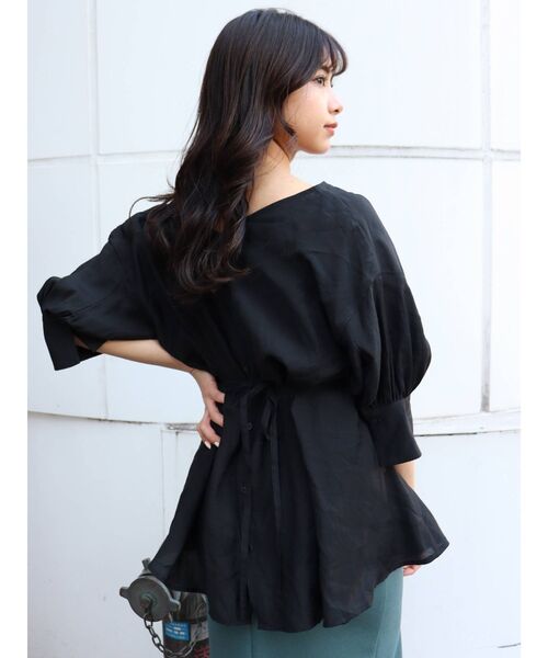 MURUA(ムルーア)の「シアーカシュクールシャツ(シャツ/ブラウス・レディース・ホワイト/ダークグレー/ブラック・FREE)」の15枚目の写真