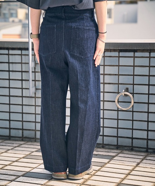 PUBLUX(パブリュクス)の「【PUBLUX/パブリュクス】ワンタックワイドデニム/ワイドシルエット/デニムパンツ/タックパンツ(デニムパンツ・メンズ・インディゴブルー/ブラック・マルチサイズ)」の8枚目の写真