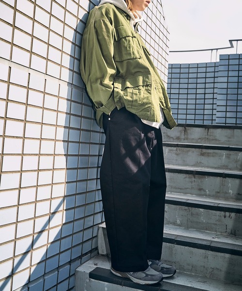 PUBLUX(パブリュクス)の「【PUBLUX/パブリュクス】ワンタックワイドデニム/ワイドシルエット/デニムパンツ/タックパンツ(デニムパンツ・メンズ・インディゴブルー/ブラック・マルチサイズ)」の6枚目の写真