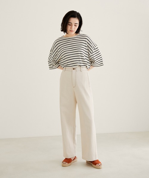 SALON adam et rope'（サロン アダム エ ロペ）の「【サステナブル】【セットアップ対応】ハイウエストリサイクルデニムパンツ（デニムパンツ・レディース・グレー/オフホワイト・S/M）」の6枚目の写真