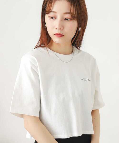 SENSE OF PLACE by URBAN RESEARCH（センスオブプレイスバイアーバンリサーチ）の「USAコットンクロップドロゴTシャツ(5分袖)（Tシャツ/カットソー・レディース・その他1/ブラック系その他/その他2・ONE）」の11枚目の写真