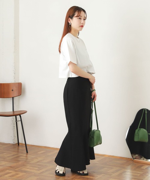 SENSE OF PLACE by URBAN RESEARCH（センスオブプレイスバイアーバンリサーチ）の「USAコットンクロップドロゴTシャツ(5分袖)（Tシャツ/カットソー・レディース・その他1/ブラック系その他/その他2・ONE）」の12枚目の写真