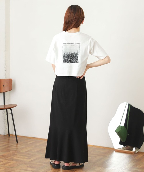 SENSE OF PLACE by URBAN RESEARCH（センスオブプレイスバイアーバンリサーチ）の「USAコットンクロップドロゴTシャツ(5分袖)（Tシャツ/カットソー・レディース・その他1/ブラック系その他/その他2・ONE）」の13枚目の写真