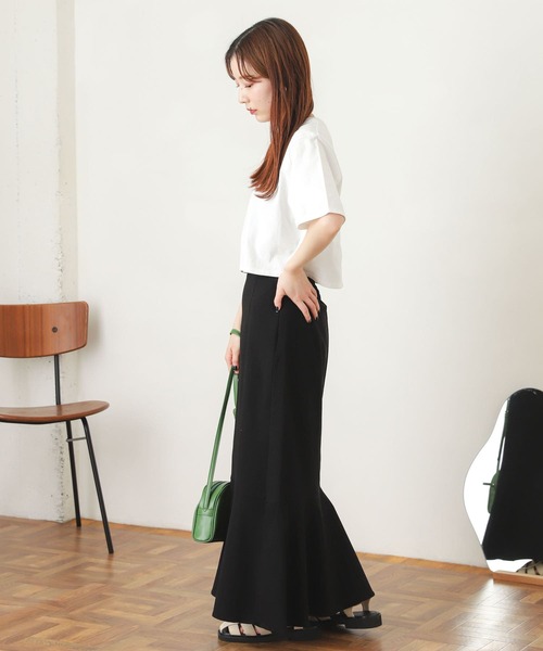 SENSE OF PLACE by URBAN RESEARCH（センスオブプレイスバイアーバンリサーチ）の「USAコットンクロップドロゴTシャツ(5分袖)（Tシャツ/カットソー・レディース・その他1/ブラック系その他/その他2・ONE）」の14枚目の写真