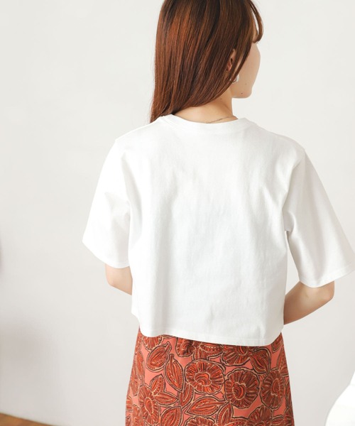 SENSE OF PLACE by URBAN RESEARCH（センスオブプレイスバイアーバンリサーチ）の「USAコットンクロップドロゴTシャツ(5分袖)（Tシャツ/カットソー・レディース・その他1/ブラック系その他/その他2・ONE）」の19枚目の写真