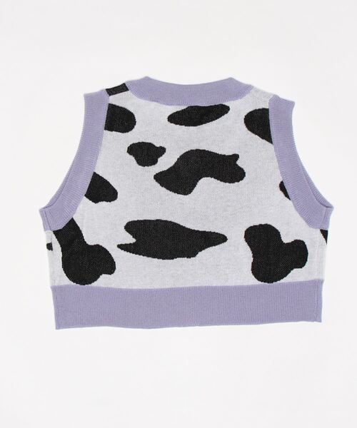 ANAP GｉRL（アナップガール）の「サマーニットアニマル柄ベスト（ベスト・キッズ・パープル/ブラック・S/M）」の3枚目の写真