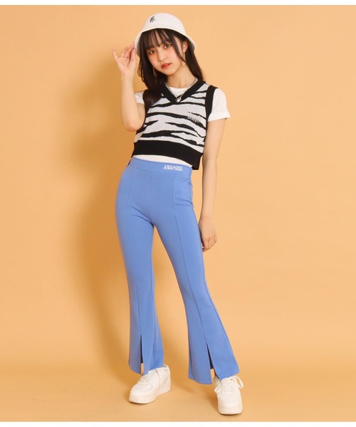 ANAP GｉRL（アナップガール）の「サマーニットアニマル柄ベスト（ベスト・キッズ・パープル/ブラック・S/M）」の6枚目の写真