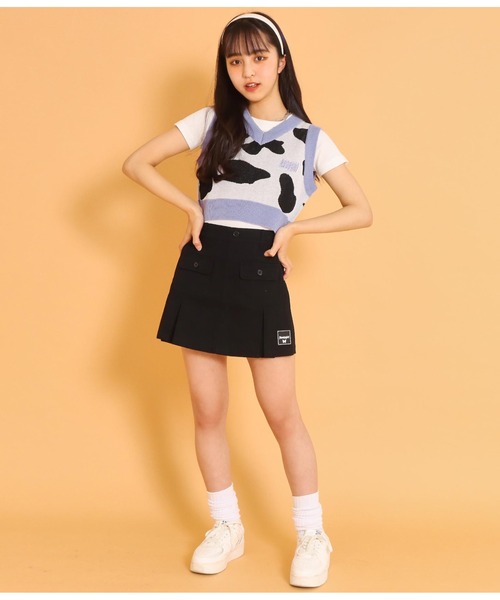 ANAP GｉRL（アナップガール）の「サマーニットアニマル柄ベスト（ベスト・キッズ・パープル/ブラック・S/M）」の7枚目の写真