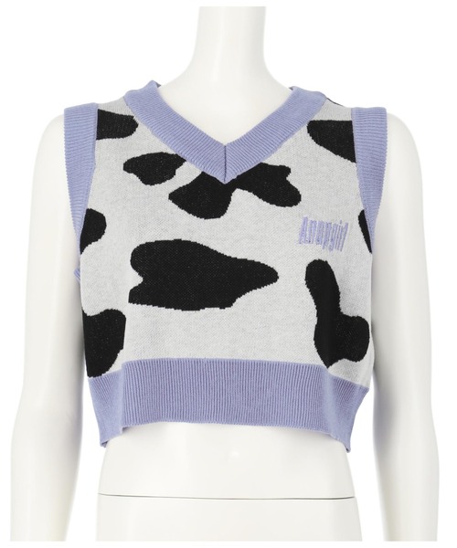 ANAP GｉRL（アナップガール）の「サマーニットアニマル柄ベスト（ベスト・キッズ・パープル/ブラック・S/M）」の10枚目の写真