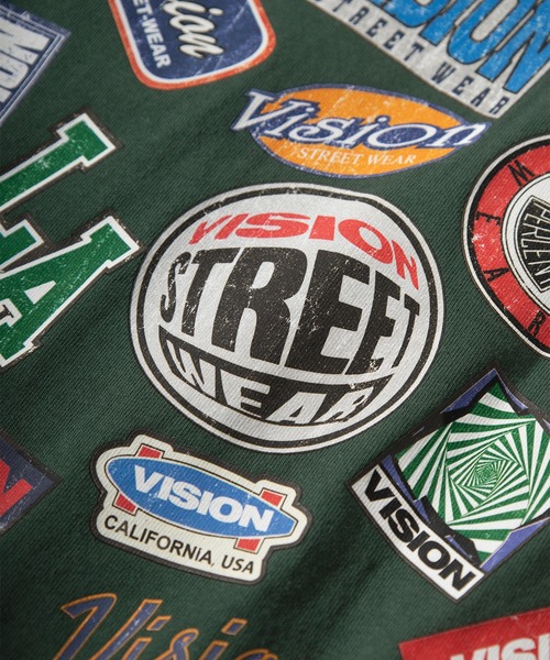 VISION STREET WEAR（ヴィジョンストリートウェア）の「【VISION STREET  WEAR/ヴィジョンストリートウェア】ビッグシルエット ランダムブランドステッカー バックプリントTシャツ/半袖Tシャツ（Tシャツ/カットソー・メンズ・ホワイト/グリーン/マスタード/スミクロ・M/L/XL）」の14枚目の写真