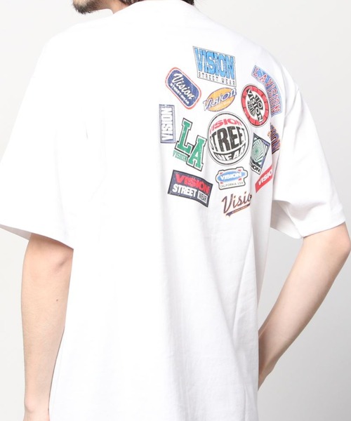 VISION STREET WEAR（ヴィジョンストリートウェア）の「【VISION STREET  WEAR/ヴィジョンストリートウェア】ビッグシルエット ランダムブランドステッカー バックプリントTシャツ/半袖Tシャツ（Tシャツ/カットソー・メンズ・ホワイト/グリーン/マスタード/スミクロ・M/L/XL）」の19枚目の写真