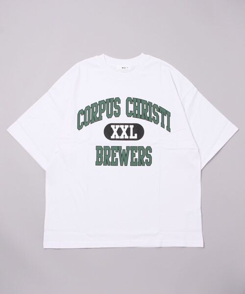 WEGO（ウィゴー）の「WEGO/ヘビーウエイト カレッジロゴBIGT（Tシャツ/カットソー・メンズ・ダークグリーン/オレンジ/ブルー/オートミール/グレー系その他/パープル系その他/ネイビー/ホワイト・MEDIUM/LARGE）」の11枚目の写真