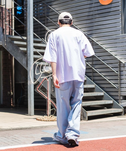 WEGO（ウィゴー）の「WEGO/ヘビーウエイト カレッジロゴBIGT（Tシャツ/カットソー・メンズ・ダークグリーン/オレンジ/ブルー/オートミール/グレー系その他/パープル系その他/ネイビー/ホワイト・MEDIUM/LARGE）」の14枚目の写真