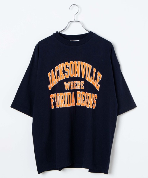 WEGO（ウィゴー）の「WEGO/ヘビーウエイト カレッジロゴBIGT（Tシャツ/カットソー・メンズ・ダークグリーン/オレンジ/ブルー/オートミール/グレー系その他/パープル系その他/ネイビー/ホワイト・MEDIUM/LARGE）」の21枚目の写真