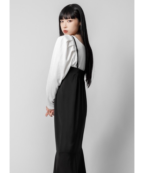 Adoon plain（アドーンプレーン）の「マーメイドキャミワンピース（ワンピース・レディース・ブラック・FREE）」の6枚目の写真