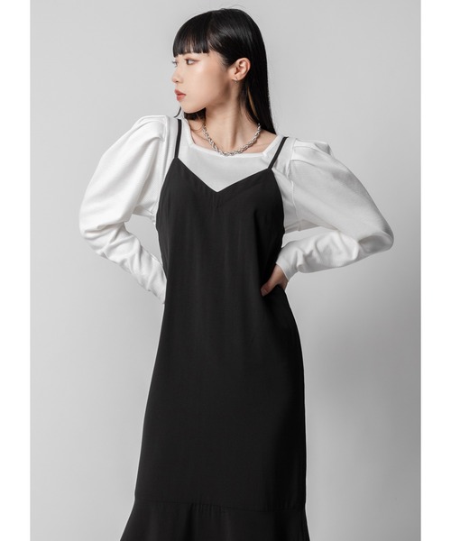 Adoon plain（アドーンプレーン）の「マーメイドキャミワンピース（ワンピース・レディース・ブラック・FREE）」の5枚目の写真