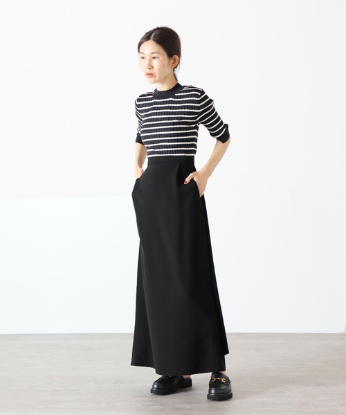 VERMEIL par iena（ヴェルメイユパーイエナ）の「【HAVEL studio/ハーヴェル スタジオ】RIB HALF SLEEVE プルオーバー◆（ニット/セーター・レディース・イエロー/ライトグレー/A・SMALL）」の8枚目の写真