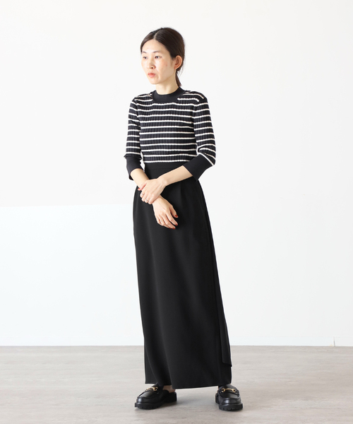 VERMEIL par iena（ヴェルメイユパーイエナ）の「【HAVEL studio/ハーヴェル スタジオ】RIB HALF SLEEVE プルオーバー◆（ニット/セーター・レディース・イエロー/ライトグレー/A・SMALL）」の10枚目の写真