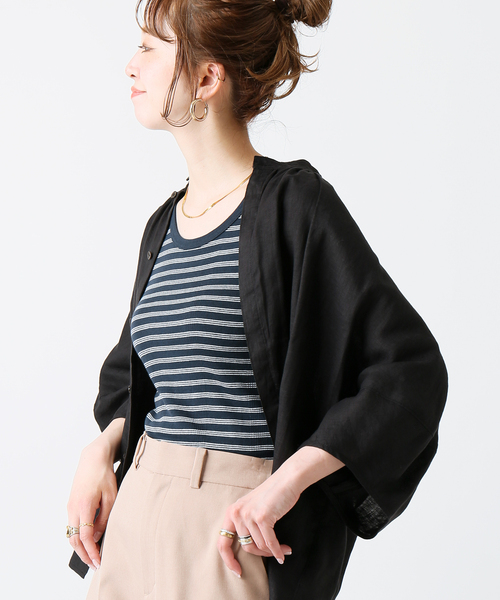 B.C STOCK（ベーセーストック）の「【Miller／ミラー】 パネルリブ タンクトップ（Tシャツ/カットソー・レディース・ホワイト/ブラック/ネイビー/ブラウン/ブルー/ブラック系その他・FREE）」の5枚目の写真