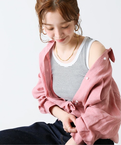 B.C STOCK（ベーセーストック）の「【Miller／ミラー】 パネルリブ タンクトップ（Tシャツ/カットソー・レディース・ホワイト/ブラック/ネイビー/ブラウン/ブルー/ブラック系その他・FREE）」の7枚目の写真