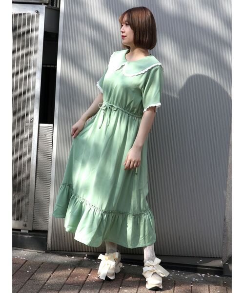 【新品未使用】大人気merry jenny2025年!!水色フリルワンピース 値下げ【新品】大人気merry jenny2025年!!水色フリルワンピース