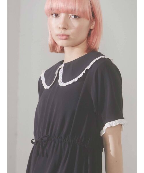 merry jenny（メリージェニー）の「配色フリルジョーゼットワンピース（ワンピース・レディース・ブラック/ピンク/ブルー/グリーン・FREE）」の21枚目の写真