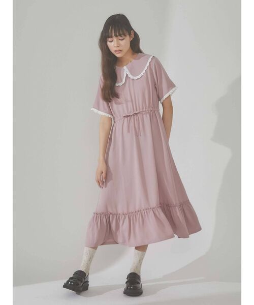 merry jenny（メリージェニー）の「配色フリルジョーゼットワンピース