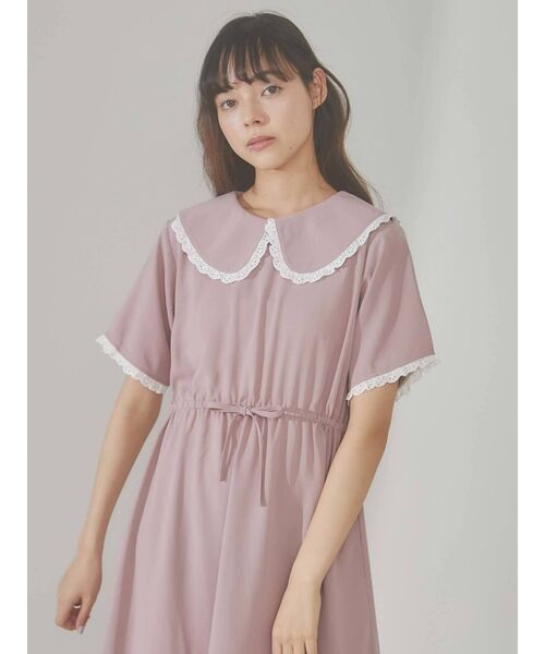 merry jenny（メリージェニー）の「配色フリルジョーゼットワンピース（ワンピース・レディース・ブラック/ピンク/ブルー/グリーン・FREE）」の13枚目の写真