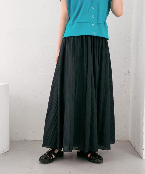 KBF（ケイビーエフ）の「シアーボリュームフレアスカート（スカート・レディース・ネイビー/グリーン/グレー系その他・ONE）」の3枚目の写真