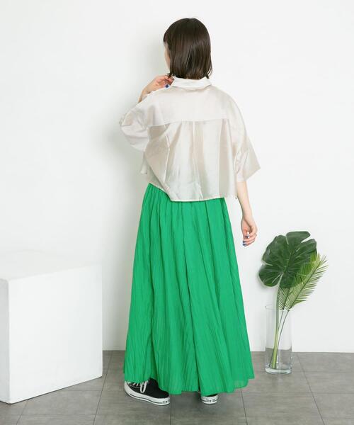 KBF（ケイビーエフ）の「シアーボリュームフレアスカート（スカート・レディース・ネイビー/グリーン/グレー系その他・ONE）」の17枚目の写真