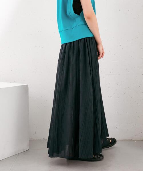 KBF（ケイビーエフ）の「シアーボリュームフレアスカート（スカート・レディース・ネイビー/グリーン/グレー系その他・ONE）」の4枚目の写真