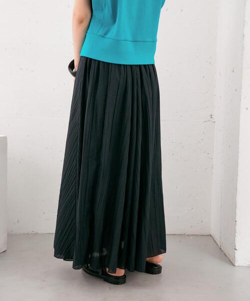 KBF（ケイビーエフ）の「シアーボリュームフレアスカート（スカート・レディース・ネイビー/グリーン/グレー系その他・ONE）」の5枚目の写真