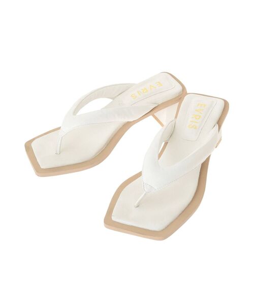 EVRIS（エヴリス）の「クッショントングサンダル（サンダル・レディース・ホワイト/ブラック/グリーン・MEDIUM/LARGE）」の2枚目の写真