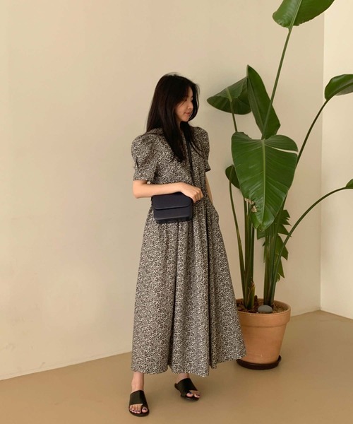 Doula Doula(ドゥーラドゥーラ)の「レトロ小花柄ワンピース(ワンピース・レディース・ブラック/ピンク/グリーン・FREE)」の15枚目の写真