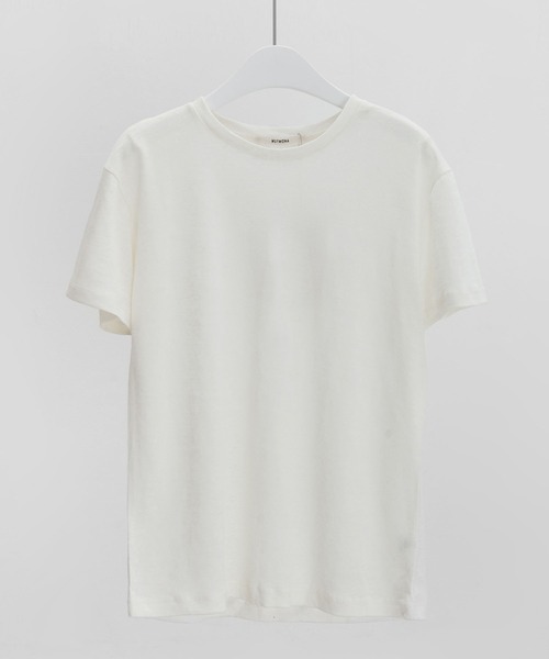 MUYMONA(ムイモナ)の「クルーネック ベーシックリネンTシャツ mmw22s026【MUYMONA】【2022SS】(Tシャツ/カットソー・レディース・ホワイト/ベージュ・FREE)」の14枚目の写真