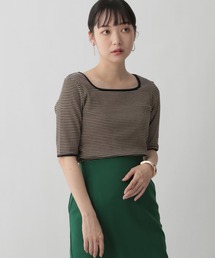 LOWRYS FARM | カラーボーダー５分袖　285496(Tシャツ/カットソー)