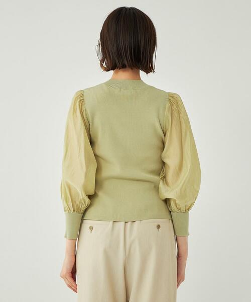 green label relaxing リブ プルオーバー ニット ライム　春 green label relaxing（グリーンレーベルリラクシング）の