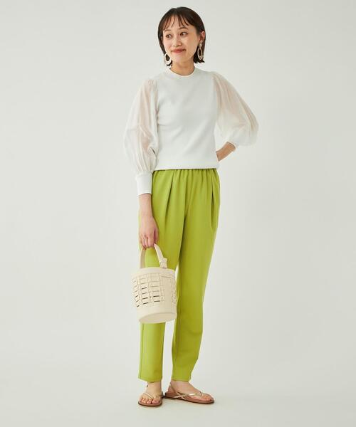 green label relaxing リブ プルオーバー ニット ライム　春 green label relaxing（グリーンレーベルリラクシング）の