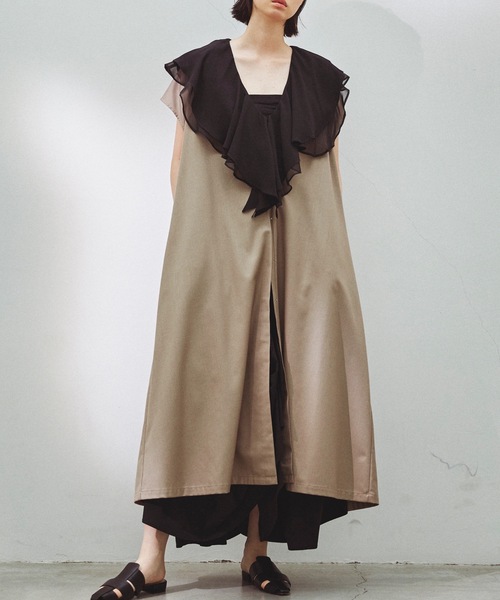 LA BELLE ETUDE（ラベルエチュード）の「クラシカルlongベスト（ベスト・レディース・ベージュ/ライトグリーン/ブラック・FREE）」の3枚目の写真