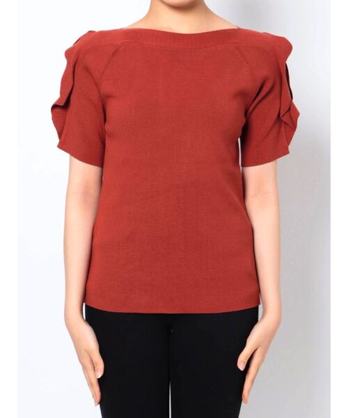 LAGUNAMOON(ラグナムーン)の「ラッフルスリーブニットプルオーバー(ニット/セーター・レディース・アイボリー/ブラック/ダークオレンジ・FREE)」の12枚目の写真