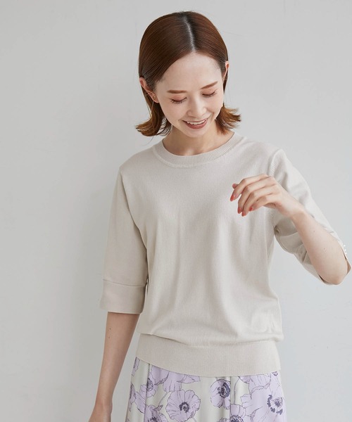 ROPE' PICNIC（ロペピクニック）の「TRUE COTTON/袖パールニットプルオーバー（ニット/セーター・レディース・ライトグレー/ブラック/グリーン/ブルー系その他/ホワイト系その他5・38）」の3枚目の写真